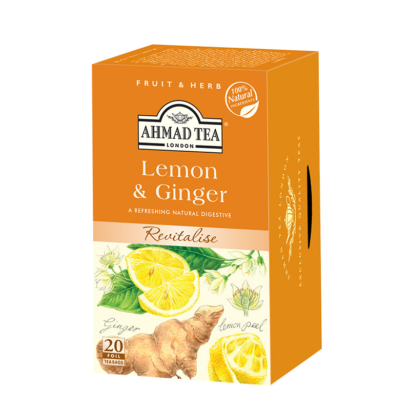 Ahmad Tea London Lemon & Ginger20 torebek w kopertach aluminiowych