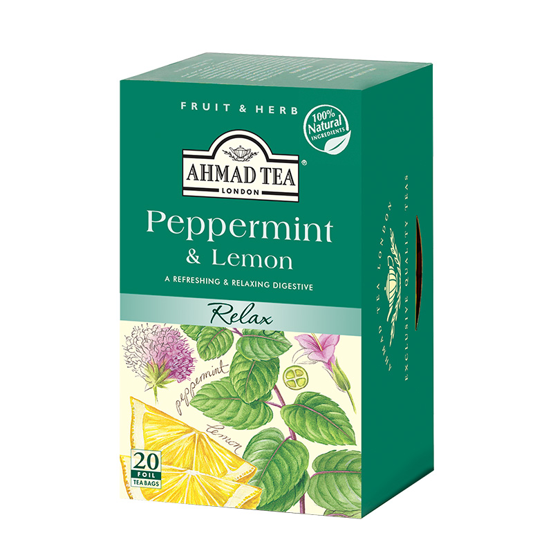 Ahmad Tea London Peppermint Lemon20 torebek w kopertach aluminiowych